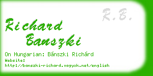 richard banszki business card